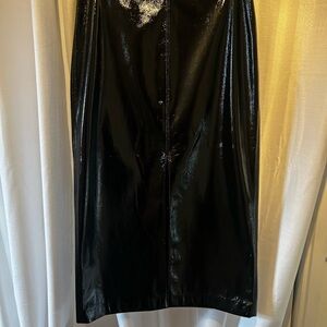 Elegant Black Vinyl Skirt